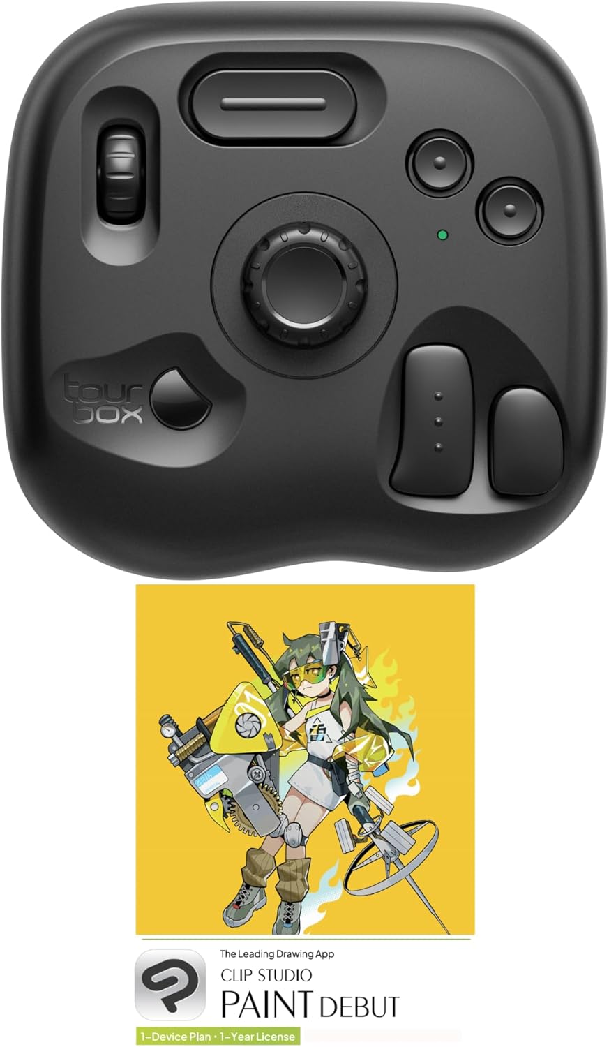 TourBox Lite Bluetooth - Drawing Bundle with Device & Clip Studio Paint Debut (Activation Card), Artist Go-to Compact Macro Keypad Editing Keyboard with Custom Software - CSP Starter Wireless Kit
