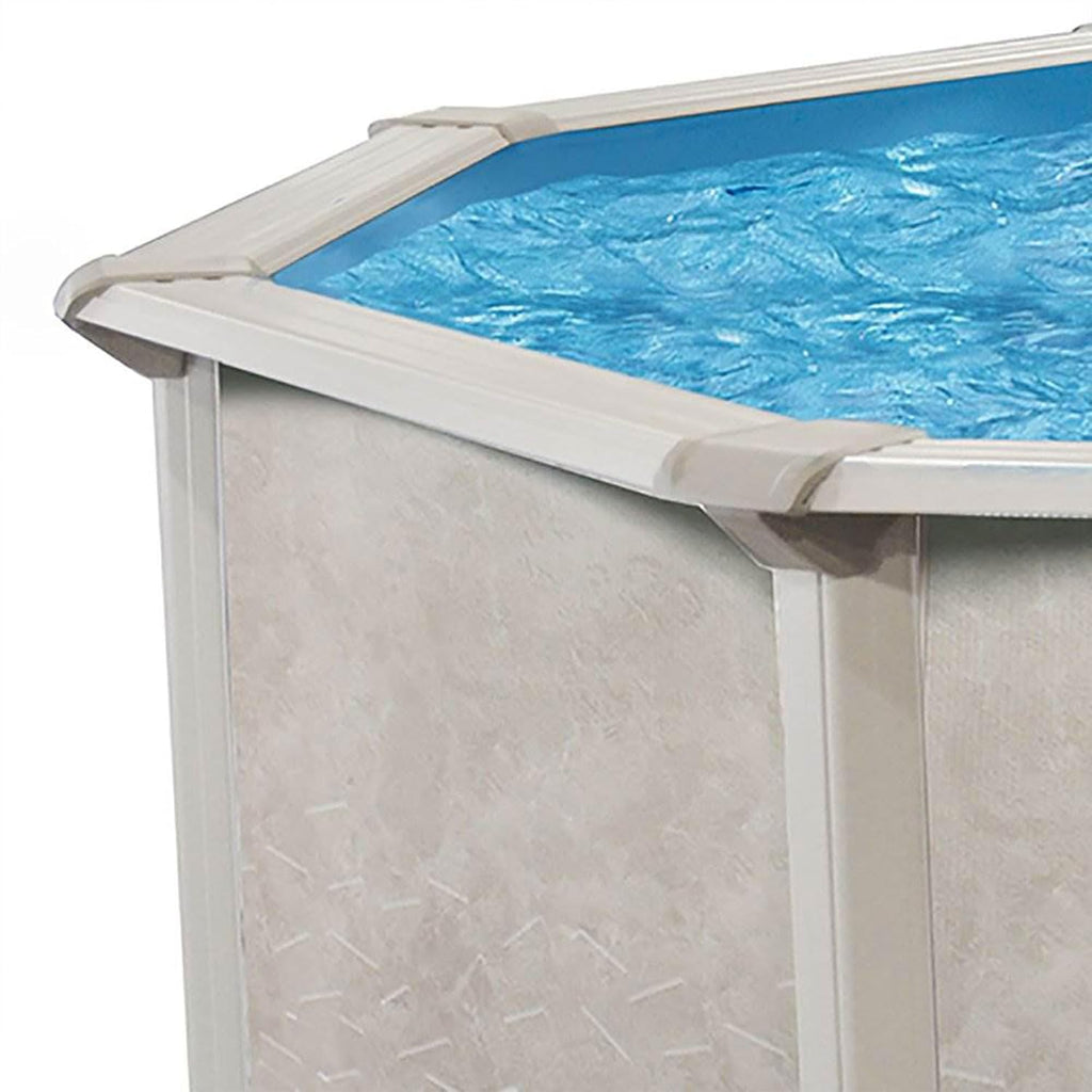 Aquarian Phoenix 18-Foot x 52-Inch Round Above Ground Swimming Pool – Easy to Assemble Backyard Family Water Recreation with Steel Frame & Metal Wall