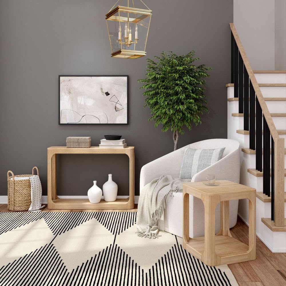 Plank+Beam Forma Console Table, 46 Inch, Solid Wood Sofa Table, Entryway Table for Hallway, Narrow Behind The Couch Table, Console Tables for Entryway, Living Room, Foyer, Easy Assembly, Blonde