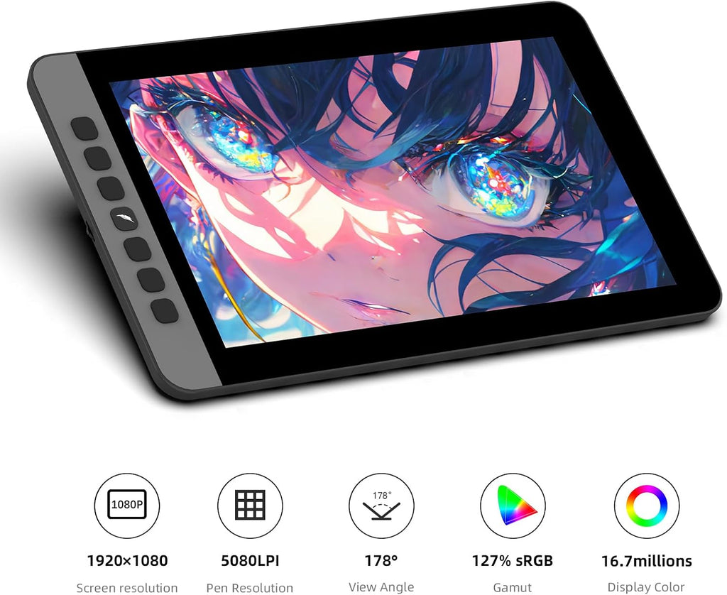 11.6 Inch Drawing Tablet with Screen, Full-Laminated Anti-Glare Graphics Drawing Monitor, 127% sRGB, 8192 Pressure Stylus Pen, Compatible with Windows/Mac Major Design Software