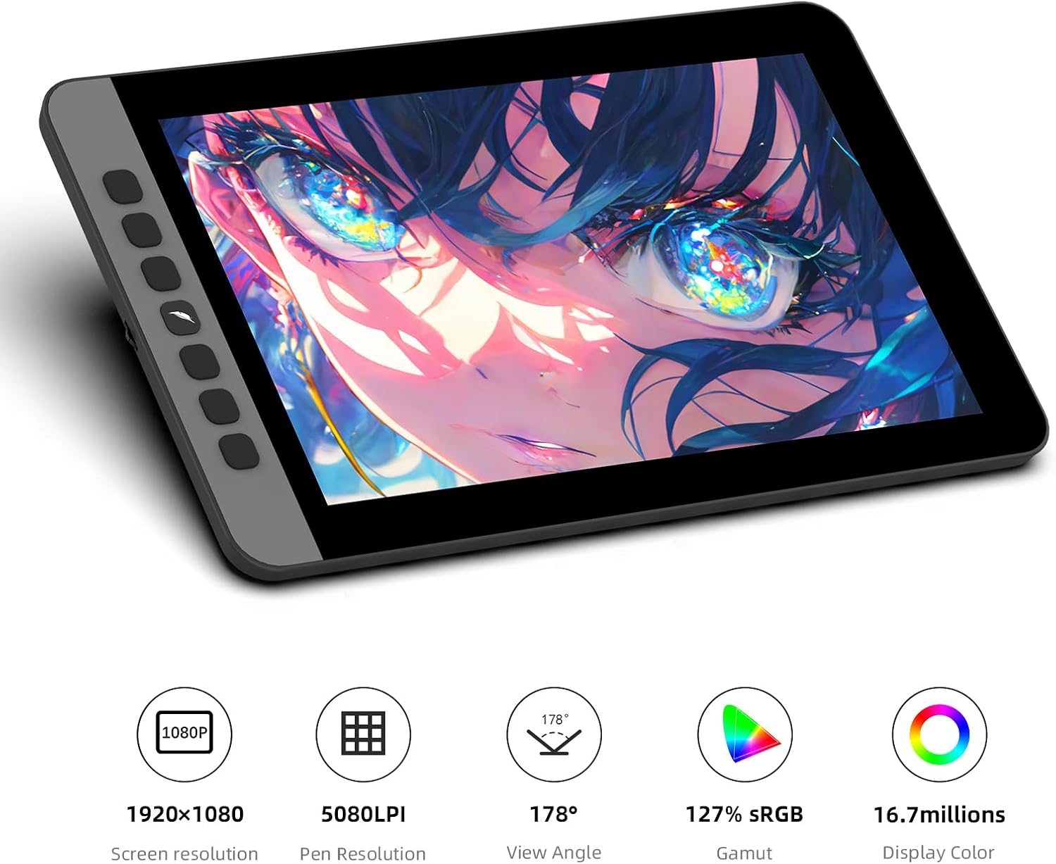 11.6 Inch Drawing Tablet with Screen, Full-Laminated Anti-Glare Graphics Drawing Monitor, 127% sRGB, 8192 Pressure Stylus Pen, Compatible with Windows/Mac Major Design Software