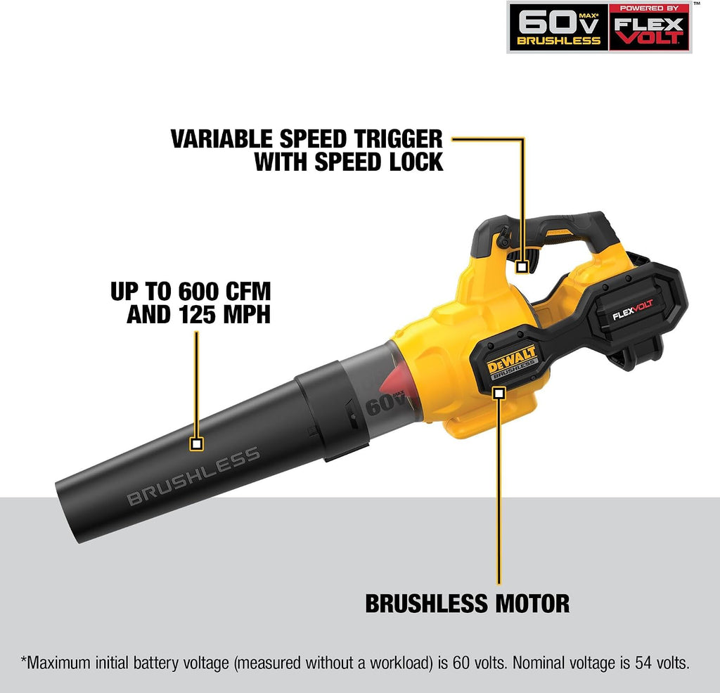 DEWALT FLEXVOLT 60V MAX* Blower, 125 MPH, 600 CFM (DCBL772X1)