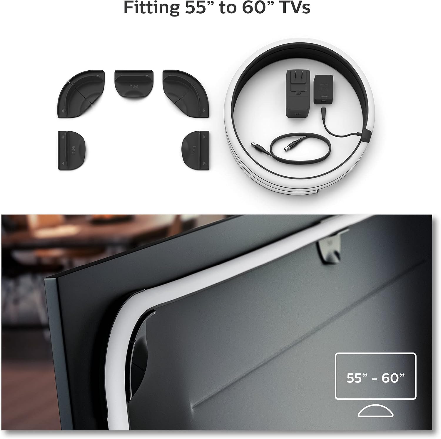 Philips Hue Play Gradient 55' Smart TV Light Strip - Flowing Multicolor LED Color-Changing TV BackLight - Sync with TV, Music, and Gaming - Requires Bridge and Sync Box - Control with App or Voice