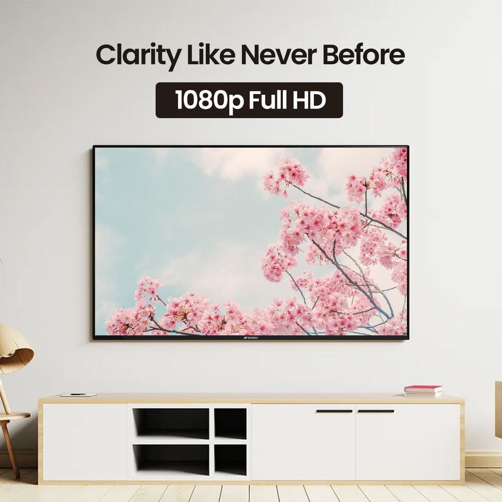 SANSUI 32' VA Series Full HD Frameless Design Smart TV with Dolby Vision HDR, Dolby Atmos, WebOS