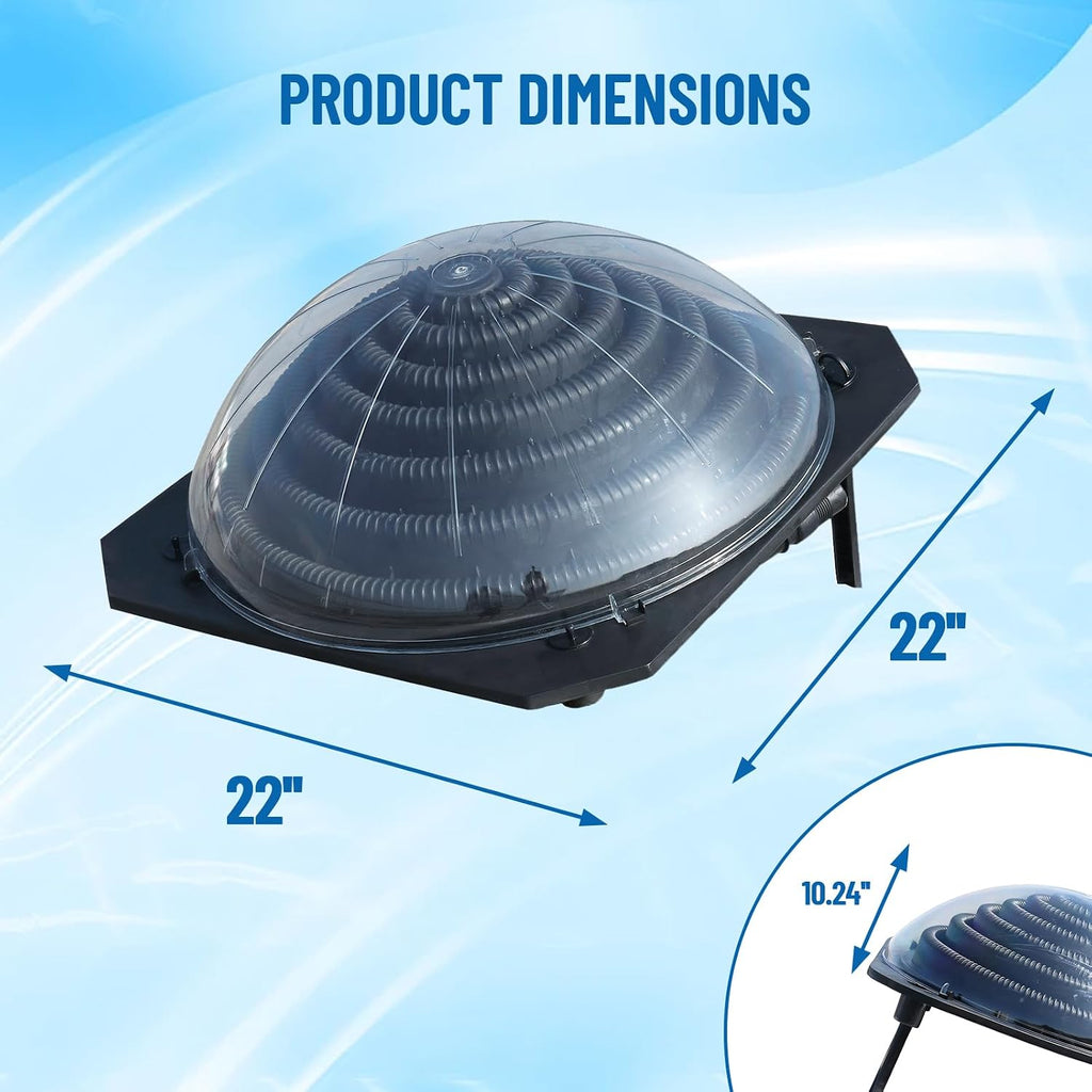 VINGLI Solar Pool Heater Above Ground Domed Solar Powered Swimming Pool Heater Contour Pool Heating Coil (2 Packs), Black