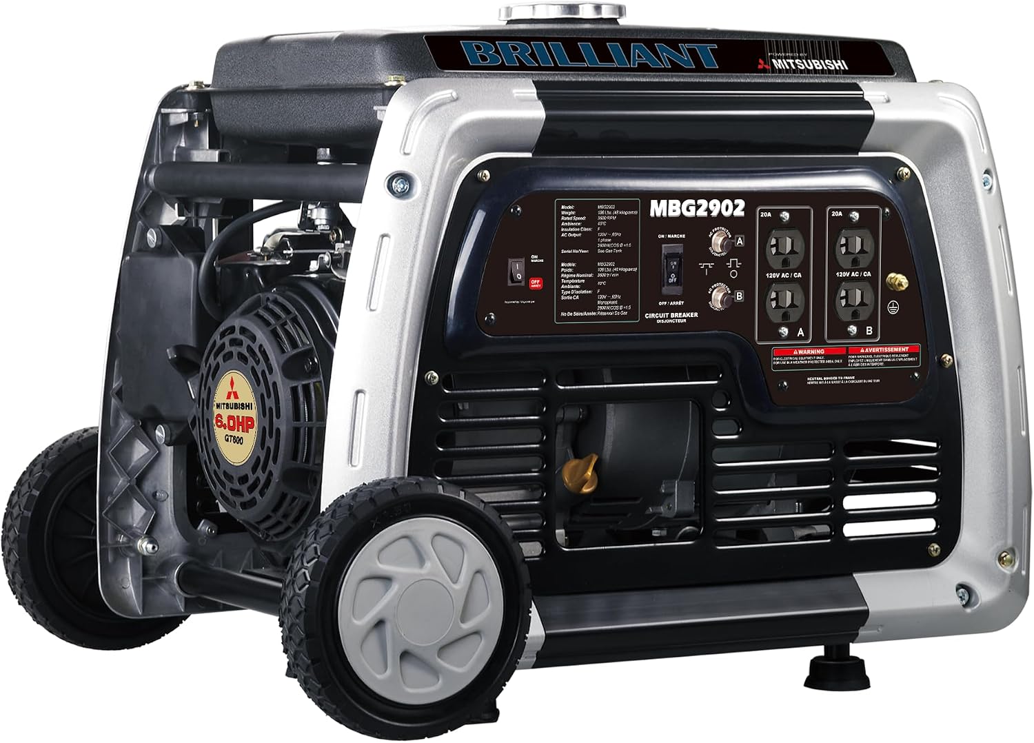 TOOLCY 3500W Gas Generator with Powerful Engine - Compact & Quiet Gas Powered Generator for Home Backup, Camping, Jobsite, Emergency Power, 120V 60Hz, with Low Oil Shut Down System