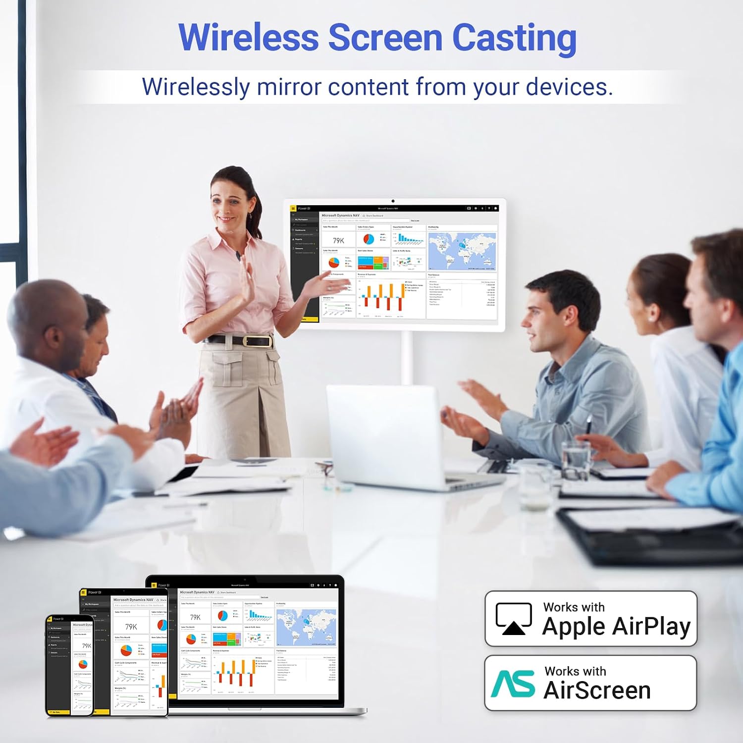 22-Inch Portable TV on Wheels, 1080p Portable Touch Screen Monitor, Smart Rolling TV Built-in 13MP Camera, Built-in Battery | Android 13 | 6+128G