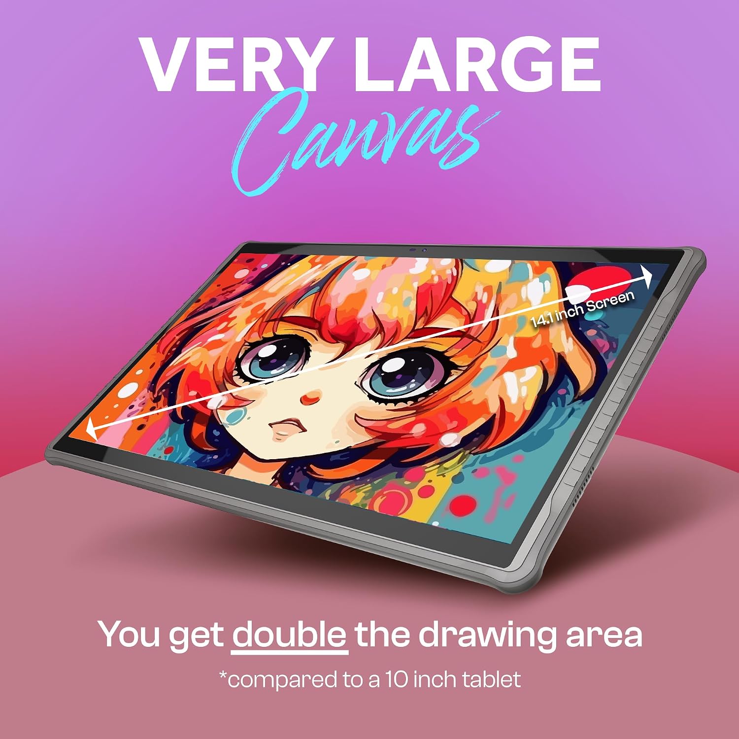 PicassoTab-X14 Standalone Drawing Tablet • No Computer Needed • Largest 14' Laminated Screen • Pro Drawing Apps & Tutorials • 4096 Pressure Stylus • Portable Digital Graphic Tablet for Artists -X14