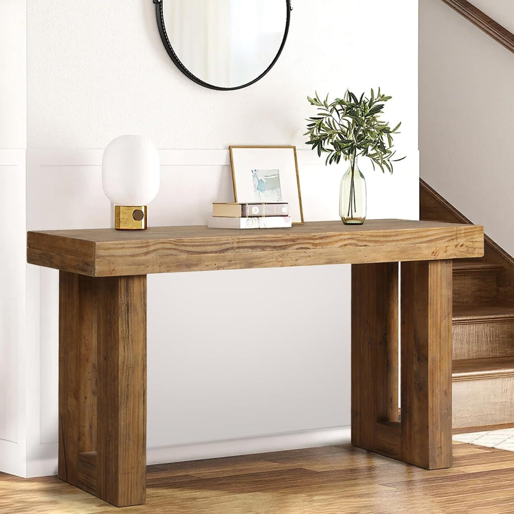 HOKYHOKY Reclaimed Solid Wood Console Table, 59' Long Farmhouse Entryway Table, Rectangular Couch Tables Behind Sofa, Accent Tables for Hallway, Entrance, Foyer, Living Room