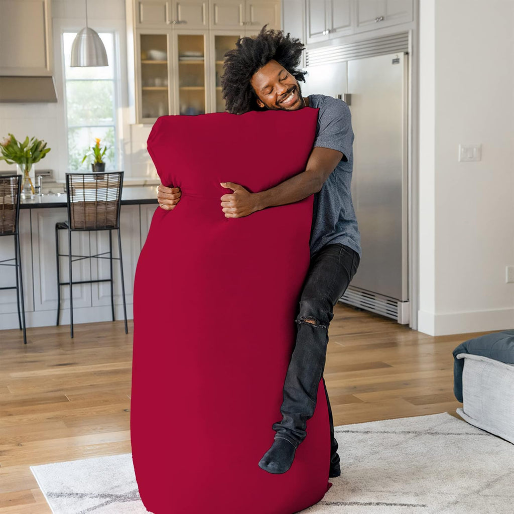 Yogibo Max 6-Foot Beanbag Chair, Bean Bag Couch with a Washable Outer Cover, Customer Favorite Cozy Sofa for Gaming, Reading, and Relaxing, Filled with Soft Micro-Beads, Red