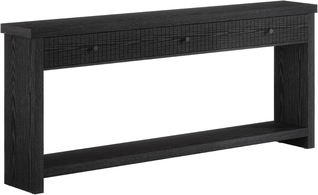 Tribesigns 70.9 inch Sofa Console Table with 3 Drawers, Extra Long Entryway Table with Open Storage Shelves Wooden Couch Table Foyer Tables Furniture for Living Room Hallway Entrance, Black