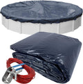 Robelle 30 ft Blue Winter Pool Cover for Above Ground Pools, 3 ft Overlap (33 ft Cover Size), Solid 7 x 7 Scrim, 2.2 oz/yd2, 8-Year Warranty, Style: 3630