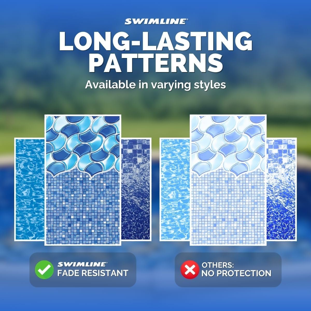 Swimline Unibead Pool Liner for Above Ground Pools, StoneHarbor, 12 x 24 (Oval), 48 Inch Wall, 25 Gauge