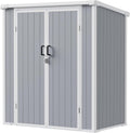 5x3 Compact Outdoor Shed with Slant Roof Design, All-Resin Build for Side Yard, Holds Lawn Equipment, Bicycles and Seasonal Items, Aritic Light Gray