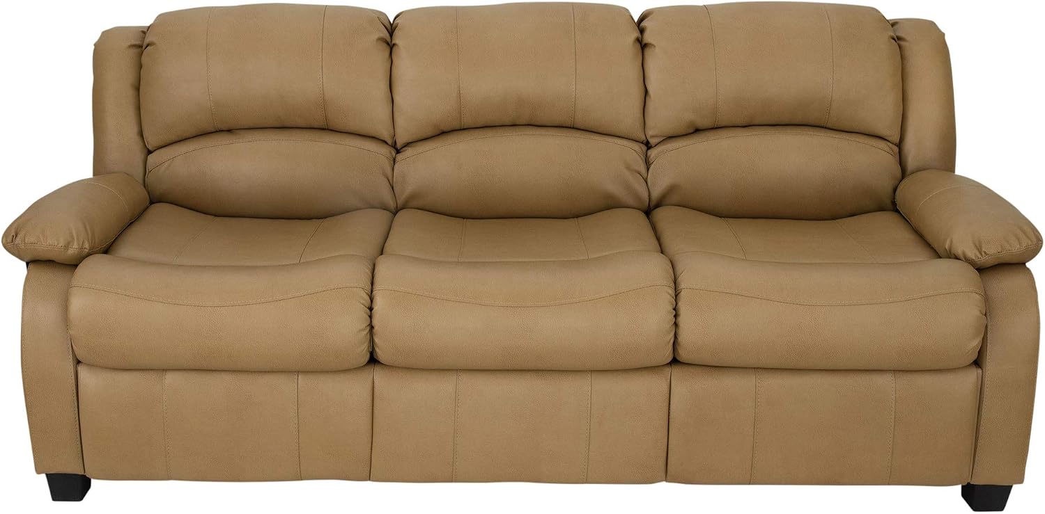 RecPro Charles Collection Sofa, 80'' Hide A Bed Loveseat with Memory Foam Mattress, Toffee