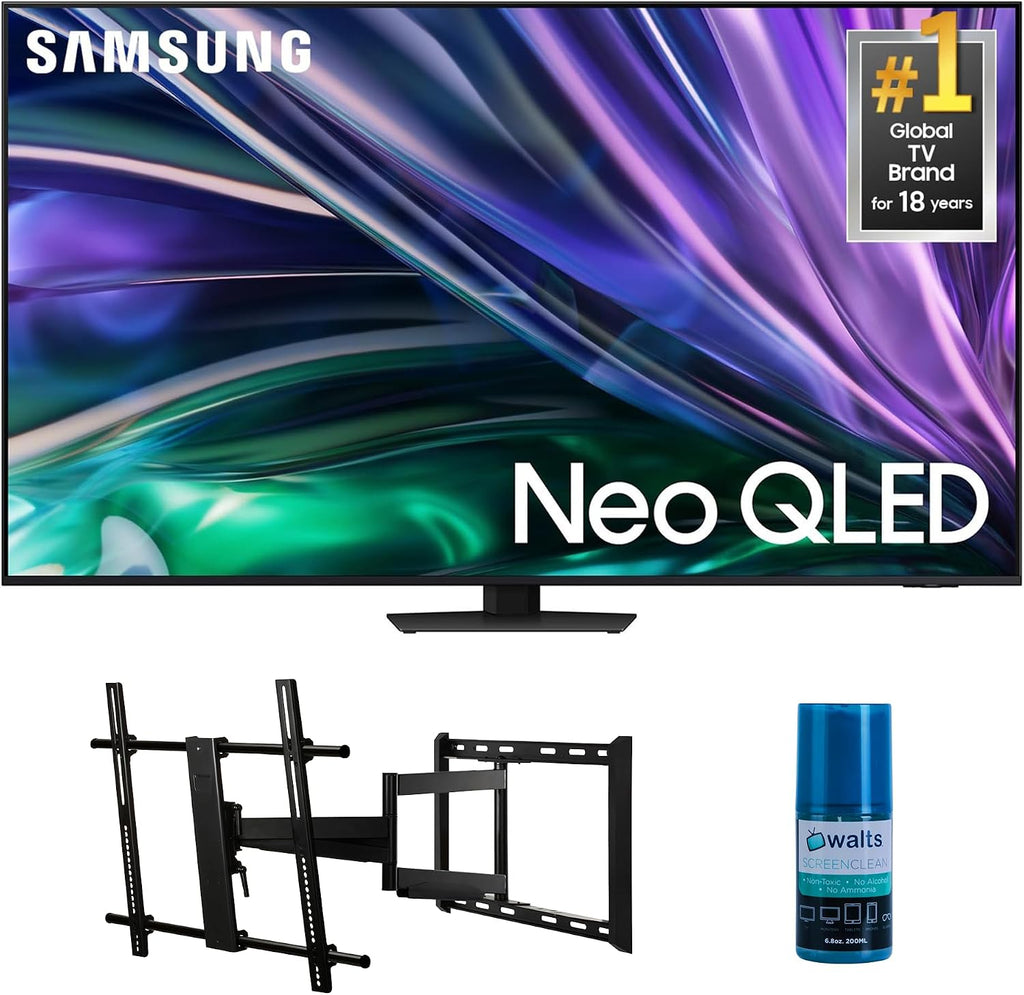 Samsung QN75QN85DBFXZA 75 Inch Neo QLED 4K Smart TV with Dolby Atmos with a Walts TV Large/Extra Large Full Motion Mount for 43'-90' Compatible TV's and Walts HDTV Screen Cleaner Kit (2024)