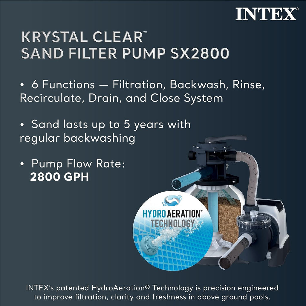 INTEX 26345VM Ultra XTR 26ft x 52in Above Ground Swimming Pool Set with Sand Filter Pump and OptiFlow 50lb Premium Filter Sand (2-Pack)