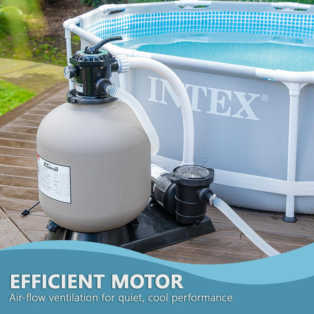 XtremepowerUS 1.5HP High Flow Pool Pump Self Prime for Above Ground Swimming Pool Spa Pump Flow 5400GPH 1.5' Large Strainer Basket Filter
