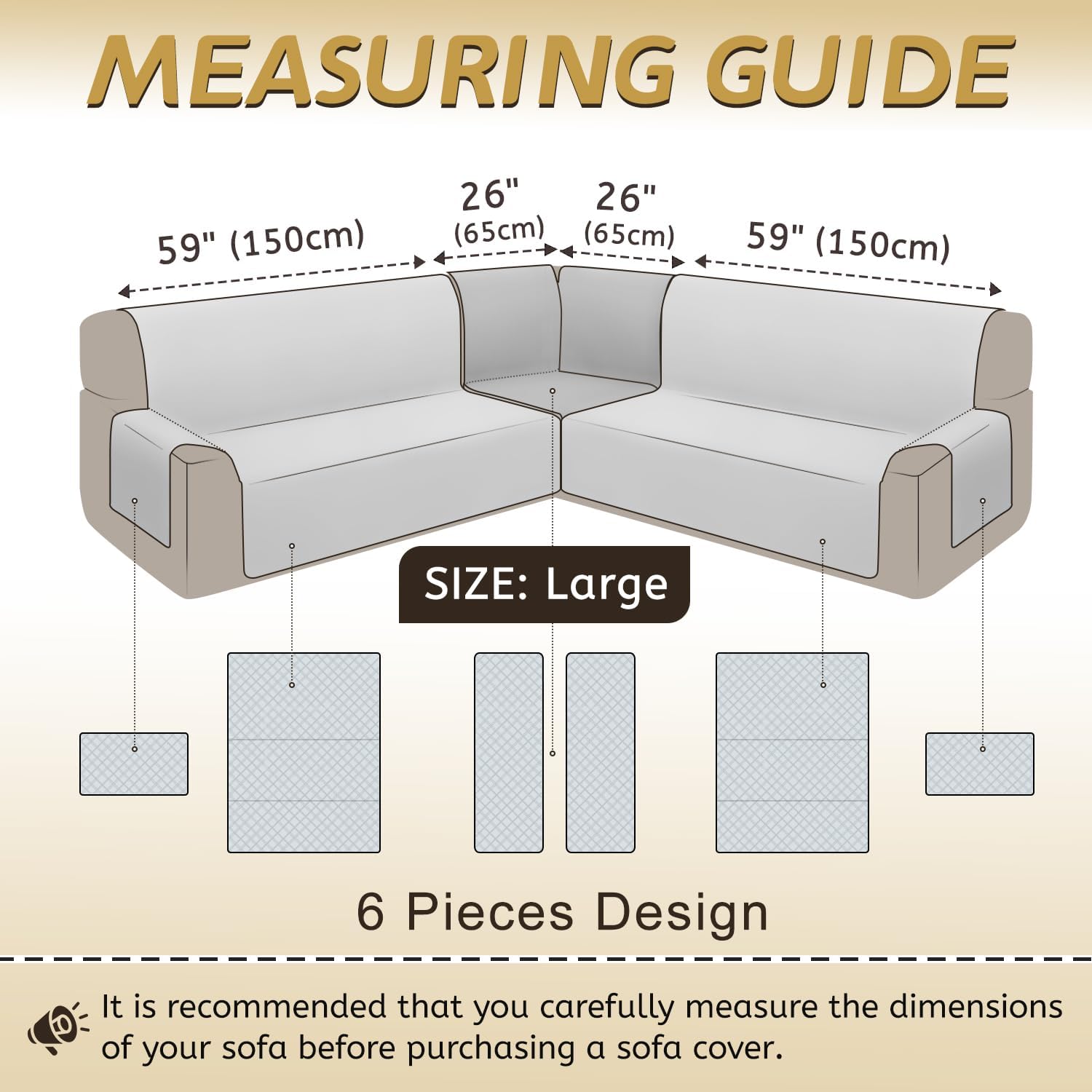 Arfntevss Waterproof Sectional Couch Covers L Shape Washable Velvet Sofa Cover for Sectional Non Slip Large Corner Slipcovers Dog 6 Pcs Universal U Shaped Furniture Protector (Dark Grey, Large)