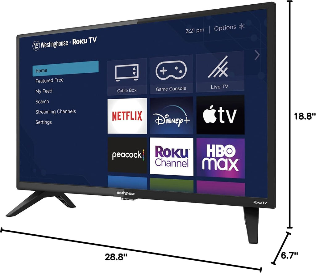 Westinghouse 32' HD Smart Roku TV, 720p High Definition Smart TV with Wi-Fi Connectivity and Mobile App, Flat Screen TV Compatible with Apple Home Kit, Alexa and Google Assistant (2026 Model)