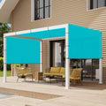 SunnyRoyal Pergola Shade Canopy Cover Waterproof 8' x 4' Replacement Shade Cloth Sail Panelfor Pergola Canopy Outdoor Privacy Patio Porch with Grommets Weighted Rods (Turquoise Green)