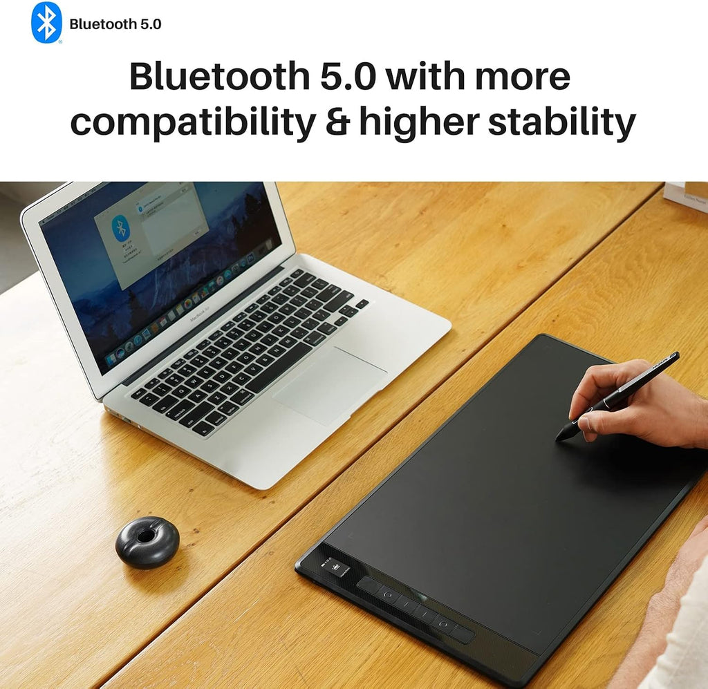 HUION Inspiroy Giano G930L Wireless Graphics Drawing Tablet with Smart Mini LCD Screen and PW517 8192 Levels Pressure Battery-Free Stylus, 13.6 inches Bluetooth Digital Pen Tablet