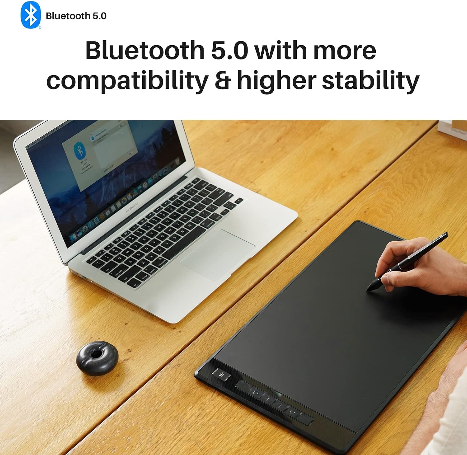 HUION Inspiroy Giano G930L Wireless Graphics Drawing Tablet with Smart Mini LCD Screen and PW517 8192 Levels Pressure Battery-Free Stylus, 13.6 inches Bluetooth Digital Pen Tablet