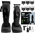 TPOB Play Barber Hair Clipper and Trimmer for Men 7500 RPM with Rubber Grips (Blackout 2 Set)