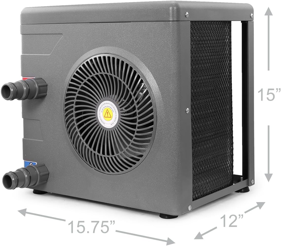 XtremepowerUS 14,800BTU/HR Pool Heater for 4,000 Gallons Above Ground Pools, Pool Heat Pump Pool Titanium Heat Exchanger, 115V