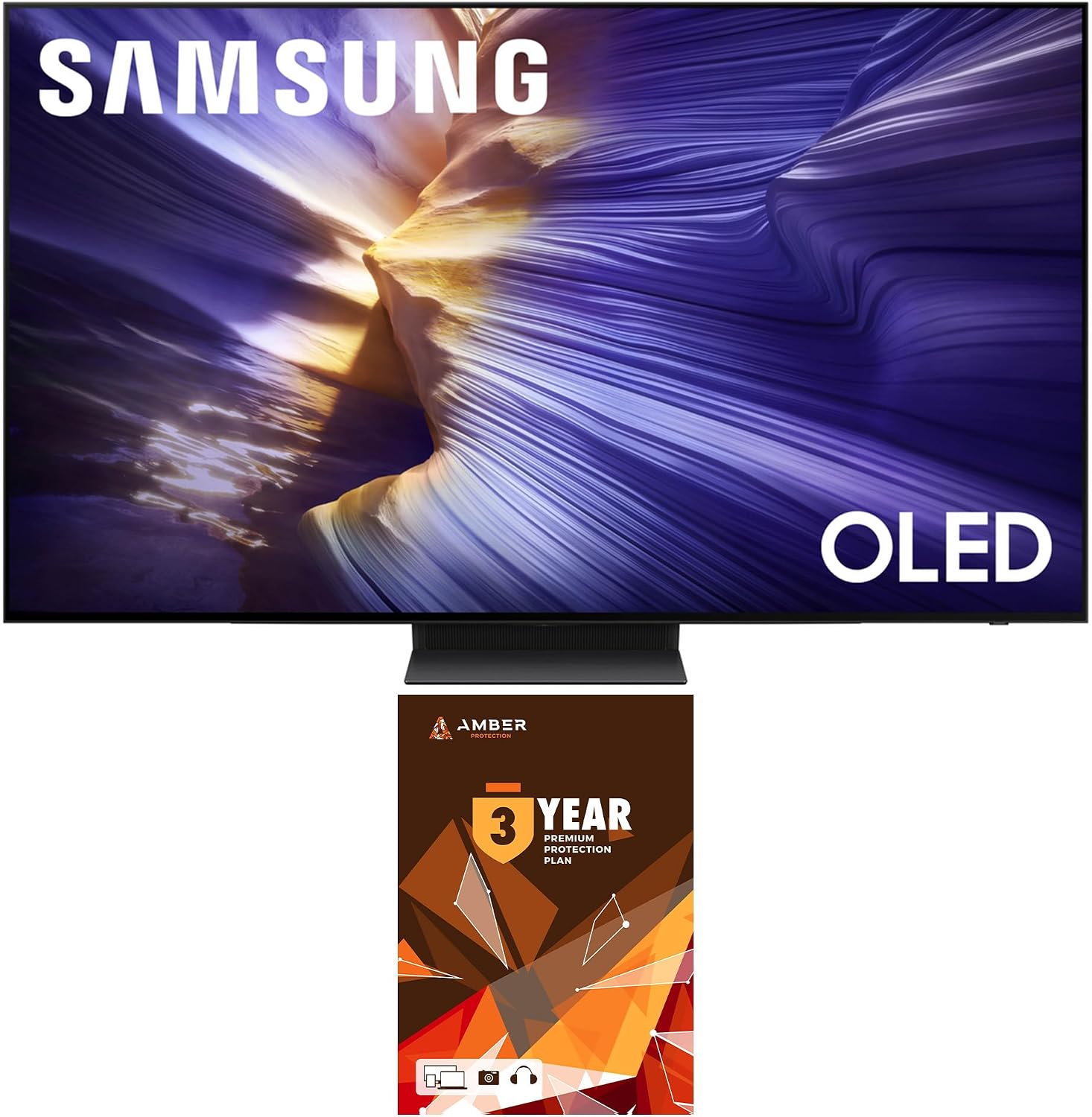 SAMSUNG QN65S90FAFXZA 65 Inch 4K OLED Smart TV (2025) with Dolby Atmos and 3 Year Amber Protection Plan