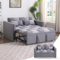 Loveseat Sleeper Sofa- 3 in 1 Convertible Sofa Bed,Pull Out Couch with Adjustable Backrest,Multi-Functional Lounge Chair with Teddy Fabric for Living Room,Small Space (Grey)