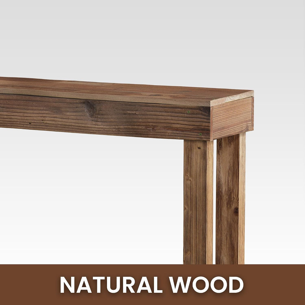 Rustic Farmhouse Console Table with 2 Tiers - Distressed Reclaimed Wood Entryway Sofa Table, Narrow Long Behind Couch Table for Living Room & Bedroom,46x28x10 Inch,Natural Wood(Oak)