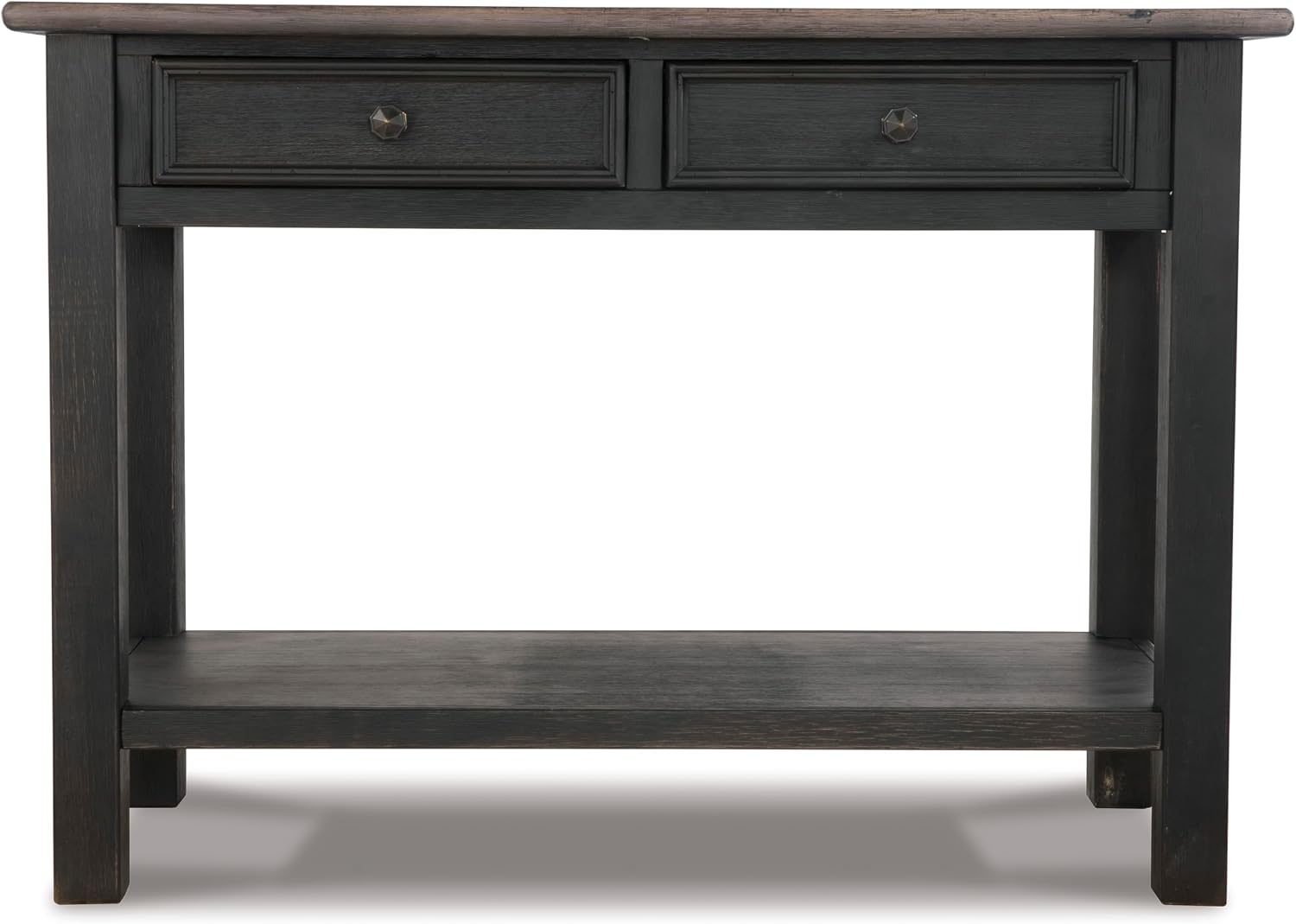 Signature Design by Ashley Tyler Creek Modern Farmhouse Sofa Table, Brown & Black