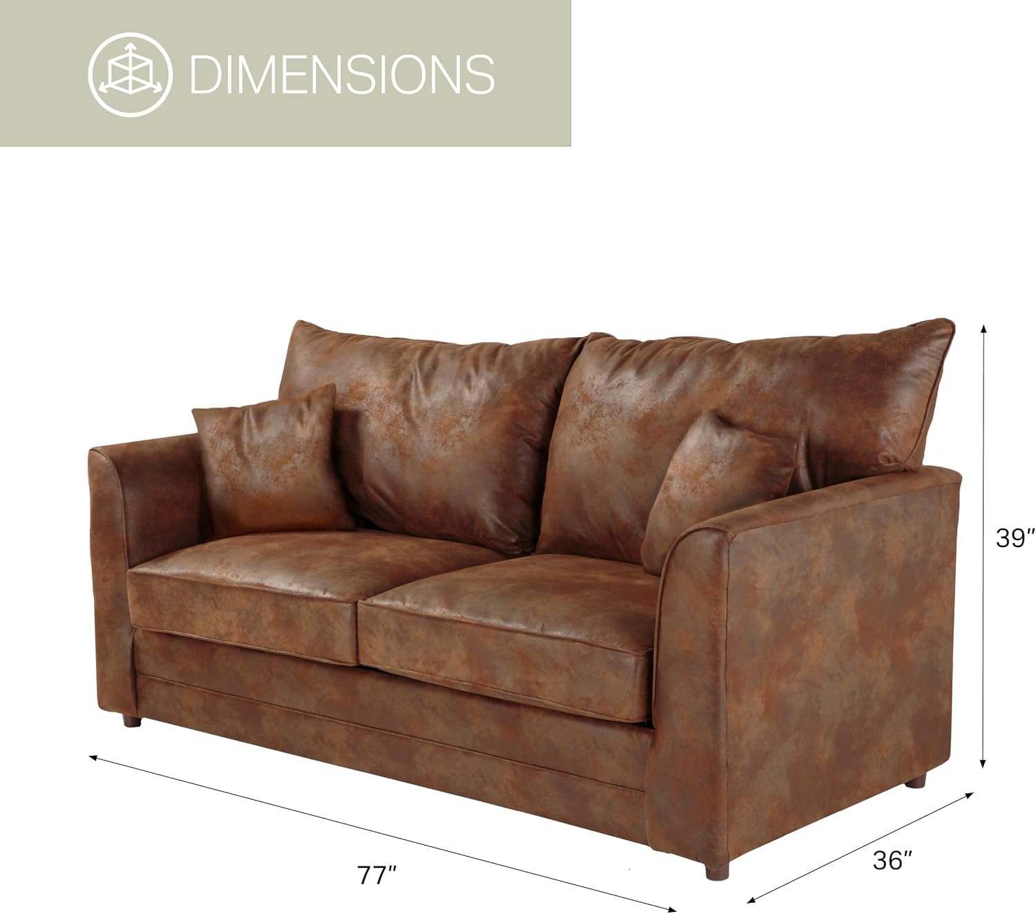 American Furniture Classics 77' Microfiber Palomino Sleeper Sofa in Brown
