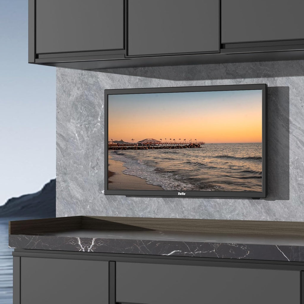 TuTu 22 Inch FHD TV, 2K LED Small Flat Screen Non-Smart Television, Works with Apple TV, Fire Stick, Roku, Google, TiVo, Xumo, and Streaming Devices