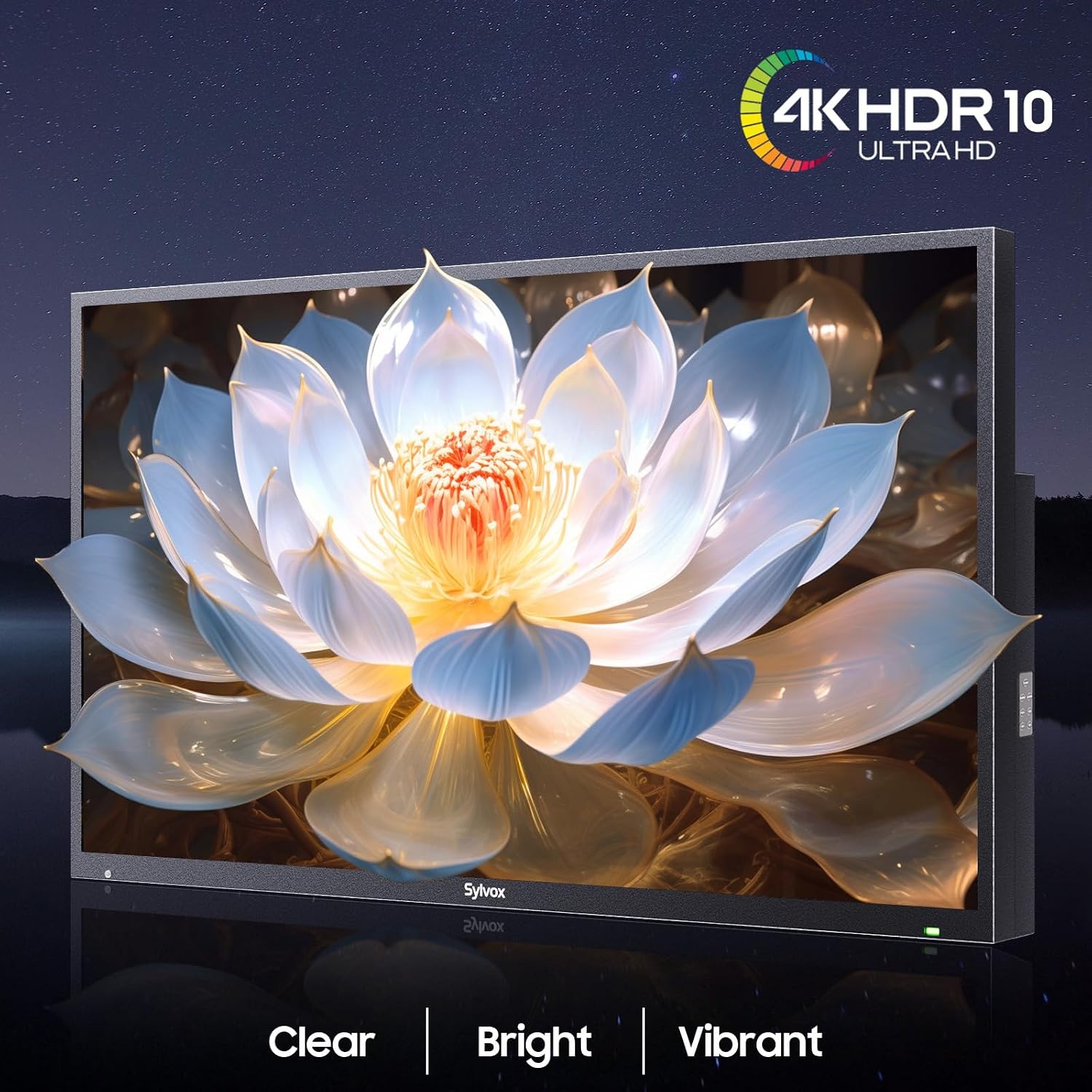 SYLVOX Outdoor TV with Soundbar & Wall Mount & Cover, 55 inch 4K Smart TVs, Weatherproof & IP56 Waterproof, Support Google Assistant, 1000 nit Brightness Partial Sun (Deck Pro 3.0/2026)