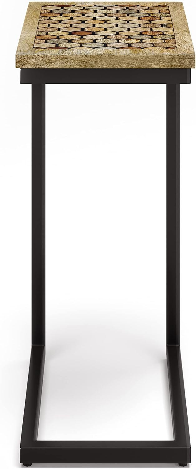 SIMPLIHOME Davisville SOLID MANGO WOOD 11 inch Wide Rectangle Boho C Side Table in Natural, Fully Assembled for the Living Room and Bedroom