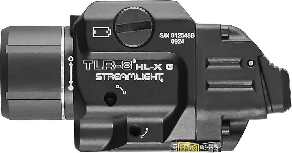 Streamlight 69475 TLR-8 HL-X G USB 1000-Lumen Weapon Rail-Mounted Rechargeable Tactical Flashlight with Integrated Green Aiming Laser, Includes Key Kit, Tool, and Rechargeable Battery, Black