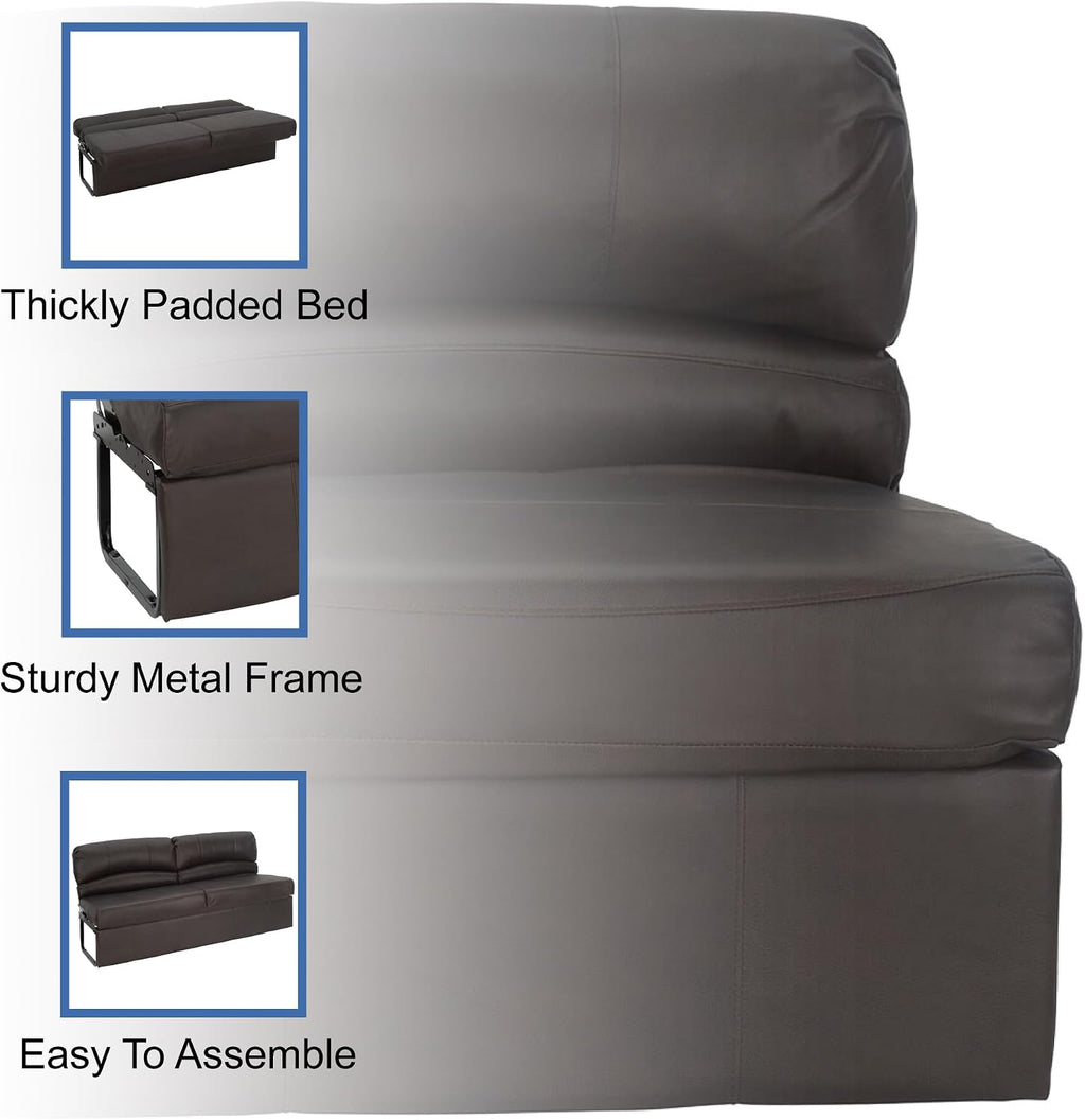 RecPro Charles RV Jackknife Sofa | Love Seat | Sleeper Sofa | Length Options 62', 68', 72' | 11' Legs and Hardware Included (68 Inch, Chestnut)