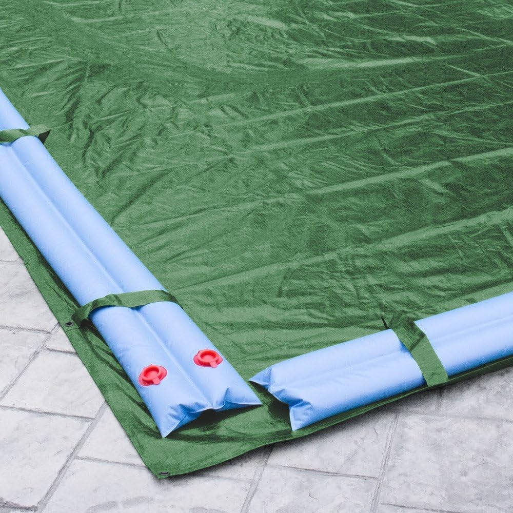 Pool Mate 25x45ft Green Winter Pool Cover for Inground Pools, 5ft Overlap (30x50ft Cover Size), Solid 13x11 Scrim, 3.6 oz/yd2, 20-Year Warranty, Style: 482545R-PM