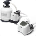 Intex 3000 GPH Sand Filter Pump with Built-In Timer and Krystal Clear Saltwater System Maintenance Set for Above Ground Outdoor Swimming Pools