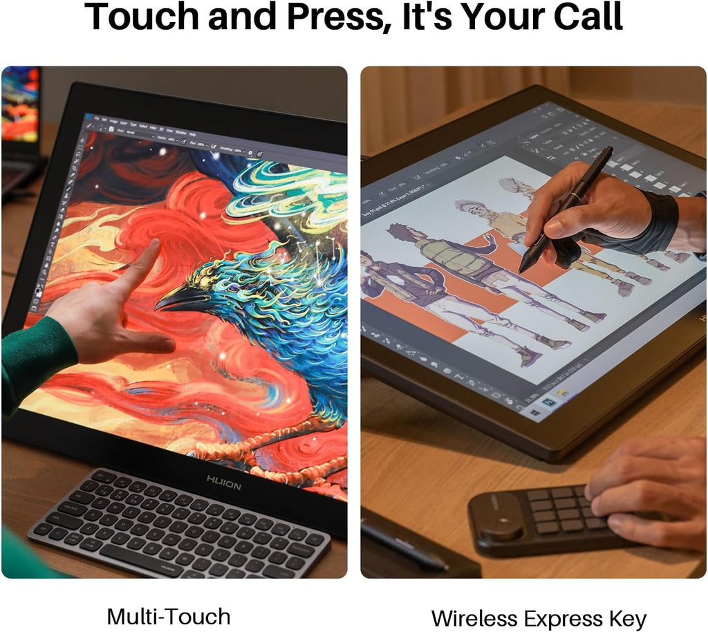 HUION KAMVAS Pro 27 4K UHD Drawing Tablet with Screen, PenTech 4.0 Battery-Free Stylus with Anti-Glare Canvas Glass 2.0 Full Laminated Graphics Tablet, 98% Adobe RGB Multi-Touch Screen for Artist