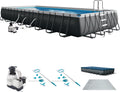 INTEX 26373EH Ultra XTR 32ft x 16ft x 52in Above Ground Swimming Pool Set with Sand Filter Pump and Deluxe Maintenance Cleaning Kit (2-Pack)