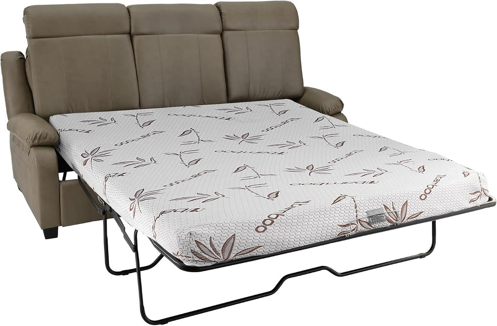 RecPro Charles Collection 80' RV Hide A Bed Loveseat | Memory Foam Mattress | RV Sleeper Sofa | Pull Out Couch | Putty