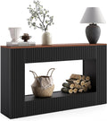 LITTLE TREE Black Console Table for Entryway, 55 Inch Long Narrow Farmhouse Sofa Table with Storage for Living Room, Hallway, Entry, Behind Couch, Entrance, Foyer