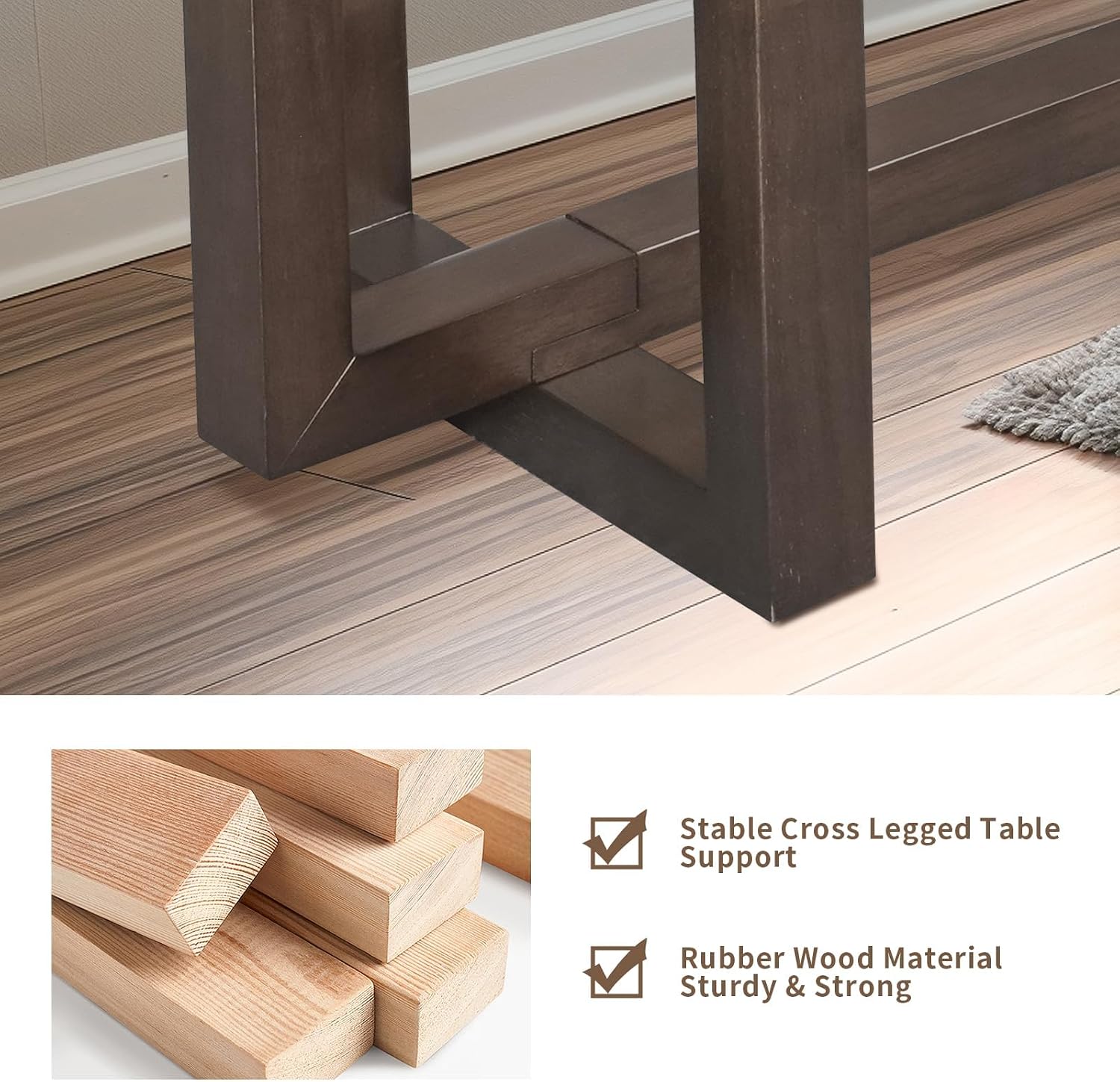 LKTART 59.05-Inch Long Behind Couch Sofa Table for Living Room, Farmhouse Console Table with Storage, Narrow Accent Entryway Tables for Hallway Entrance Foyer (Espresso)