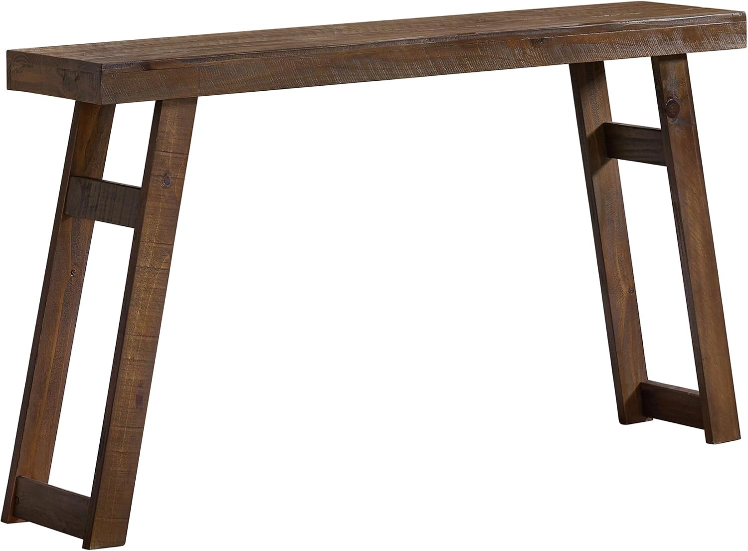 Alaterre Furniture Lawas Solid Wood Console Table - 56 Inch Modern Farmhouse Entryway Table - Easy Assembly Living Room Furniture for Behind The Couch, Entryway, or Hallway (Brown)