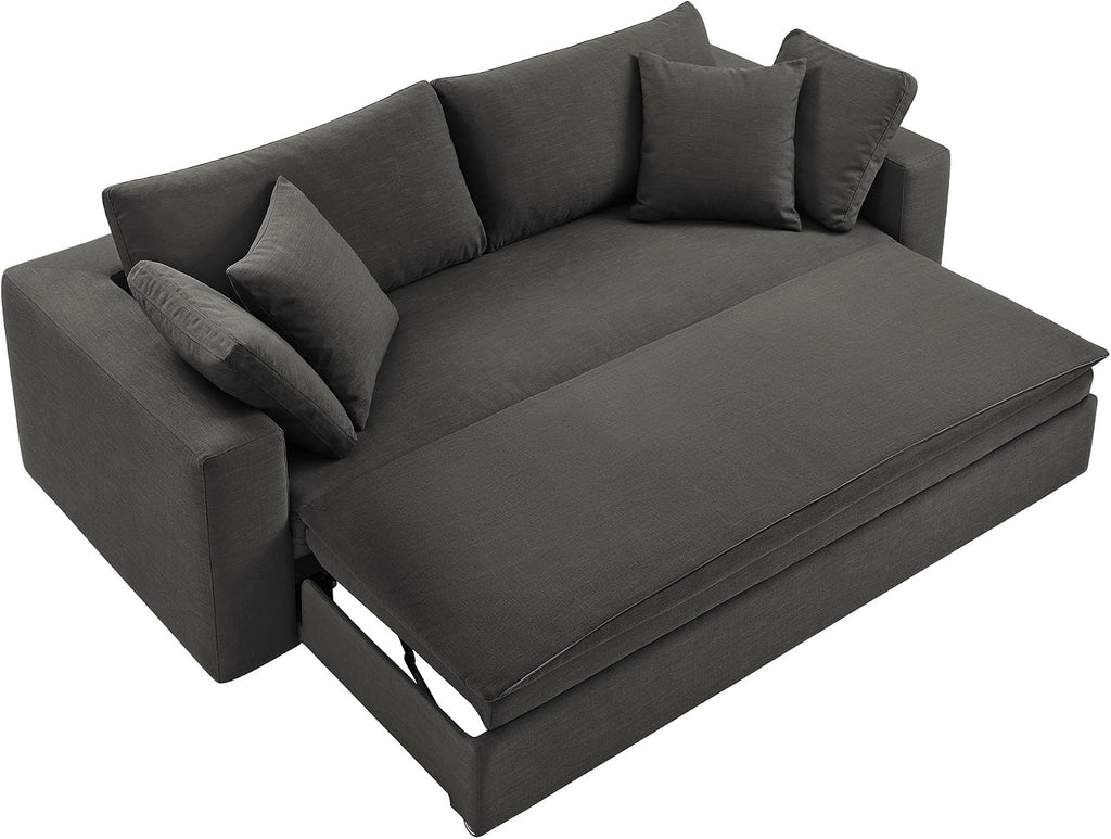 Modway Commix Down Filled Fabric Sleeper Sofa in Gray