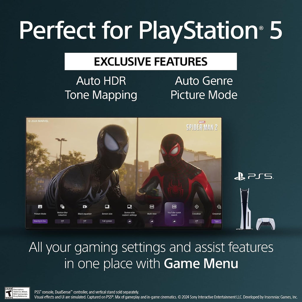 Sony BRAVIA 5 65 Inch TV, Mini LED, 4K Smart Google TV, XR Processor with AI Technology,120hz Television with Dolby Vision/Atmos, Exclusive Features for PlayStation®5, K-65XR50, 2025 Model (Renewed)