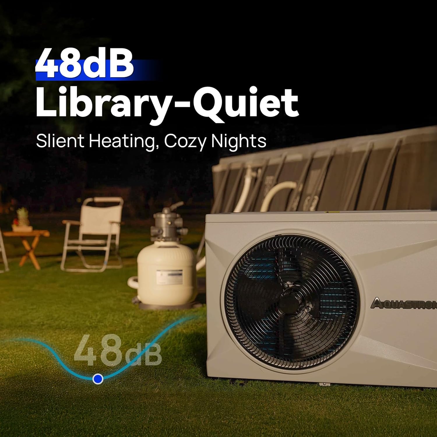 AQUASTRONG Inverter Swimming Pool Heat Pump,Pool Heater for Above Ground and Inground Pool Heating Smart WiFi Control and Cooling Pool Heater Pools Up to, 9000 Gallons